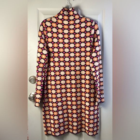 Maeve by Anthropologie Daisy-Grid sweater Mini  dress  in Pink, Yellow and Black - Picture 7 of 10